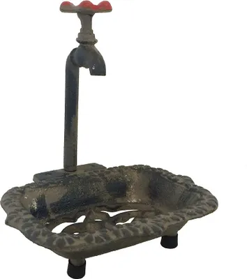 Produktbild von Nostalgie Seifenschale Alter Wasserhahn Seifenhalter Gusseisen Vintage-Stil