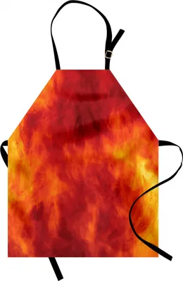 Produktbild von ABAKUHAUS Orange Kochschürze, Grafik des Feuer-vibrierenden Flammen-Illustrations-Hitze-brennenden Thema-Entwurfs-Kunst-Druckes, Farbfest Höhenverstellbar Waschbar Klarer Digitaldruck, Orange Gelb
