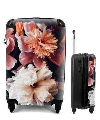 Produktbild von MuchoWow® Koffer Handgepäck Trolley Rollkoffer Kleine Reisekoffer mit 4 Rollen - Blumenstrauß aus Pfingstrosen - Cabin Size < 55x40x23 cm & 55x40x20 cm - Fotokoffer - Kabinenkoffer - Boardgepäck - Reise-Box - Reisekoffer - Reisegepäck - Koffer mit Bild - Trolley für Kinder