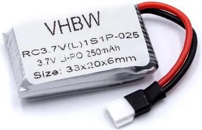 Produktbild von vhbw Akku kompatibel mit Wltoys V939 Modellbau (250mAh, 3,7V, Li-Polymer, Mini JST-Plug)