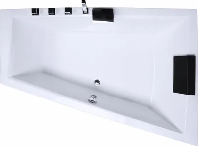 Produktbild von CARIBIA Rechteck Badewanne Diagool Größe - 180x125 Rechts Wasserfall Armaturset, Füße, Ablaufgarnitur und 2x Kopfkissen GRATIS
