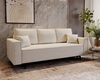 Produktbild von Schlafsofa Cordstoff - LUX 225 cm - Sofa mit schlaffunktion und Bettkasten