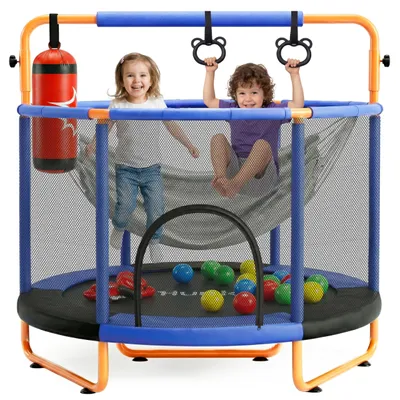 Obrázok produktu pre Hurtle – detská trampolína, 140 cm, s bezpečnostnou sieťou – trampolína pre deti, vnútorné použitie