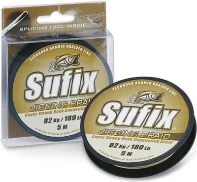 Image de Sufix Natural Jigging Ligne tressée 5 M Noir 280 Lbs Noir 280 Lbs