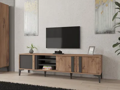 Produktbild von Skye Decor, Mengü, TV-Ständer, 100 % MELAMINBESCHICHTETE SPANPLATTEN, atlantisch, 180 x 40 x 50 cm