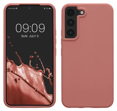 Produktbild von kwmobile Handyhülle für Samsung Galaxy S22 Hülle - Case Silikon - Kabelloses Laden - Schutzhülle Cover in Winter Rose