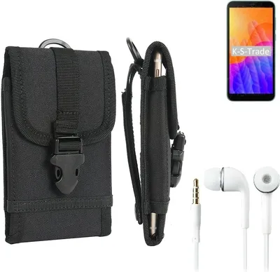 Produktbild von K-S-Trade Holster Schutz Hülle kompatibel mit Huawei Y5p Gürteltasche Handy Hülle Tasche outdoor Seitentasche schwarz 1x + Kopfhörer