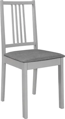 Produktbild von vidaXL Esszimmerstühle mit Kissen 2 Stk. Grau Massivholz