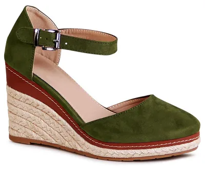 Produktbild von topschuhe24 2070 Damen Keilabsatz Riemchen Sandalen, Farbe:Grün, Größe:37 EU