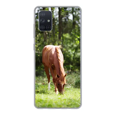 Produktbild von MuchoWow® Handyhülle Schutzhülle Hülle für Samsung Galaxy A71 Pferd - Blumen - Licht Silikon Softcase Handy Hülle - Kartenbesitzer