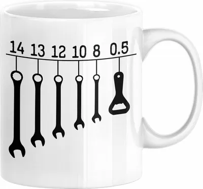 Produktbild von KFZ-Mechaniker Geschenk Tasse Schraubenschlüssel Flaschenöffner Männer Geschenkidee Handwerker (Weiß)