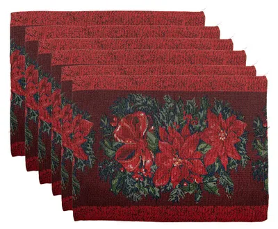 Zdjęcie produktu dla Clayre & Eef – zestaw 6 podkładek pod talerze, 33 x 45 cm, czerwone, poliester
