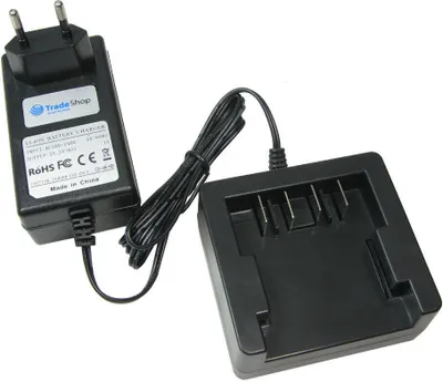 Produktbild von Trade-Shop 24V Li-Ion Akku Ladegerät Ladestation kompatibel mit Greenworks G24B2 G24AB G24CS25 G24CSK2 G24HT G24HT56 G24LT28 G24PH51 G24PS20 G24PS20K2