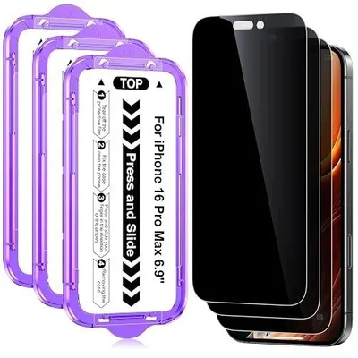 Zdjęcie produktu dla Szkło hartowane prywatnościowe iphone 16 pro max 6 9 cala 9H antyszpiegowsk
