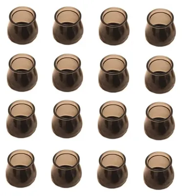 Imagen del producto de 16 protectores de silicona negros para patas de sillas, con fieltro, para patas de 30-45 mm