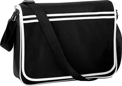 Produktbild von Bagbase Retro Messenger-Tasche, 12 Liter BC1315 (Einheitsgröße) (Schwarz/Weiß)