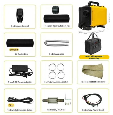 Image de Chauffage diesel – Chauffage stationnaire – Chauffage pour voiture – Puissance de 8 kW – Application Bluetooth et écran LCD
