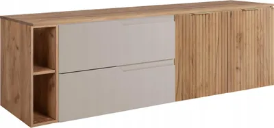 Obrázok produktu pre RODAN | Skriňa pod Umývadlo - Hnedá a Béžová - 160 cm - S doskou Stola - 2 Zásuvky - MDF - 2 Dvere - Integrovaná Polica - MODERN