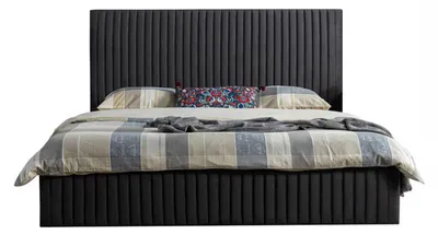 Produktbild von Schlafzimmer Möbel Nachttisch 2x Nachttisch Bett Komplett Schwarz Set  3tlg.