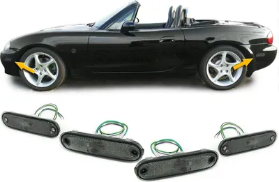 Produktbild von Seitenmarkierungsleuchten Reflektoren schwarz smoke Set für Mazda MX5 89-05