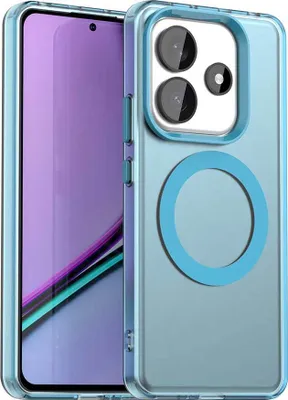 Image de Etui pour Xiaomi Redmi Note 14 5G, compatible avec MagSafe, étui fin semi-transparent mat et anti-choc pour téléphone Bleu