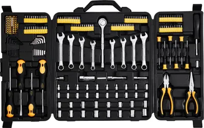 Obrázek produktu pro 221dílná sada mechanických nástrojů 1/4" a 3/8" nástrčné klíče SAE a metrické