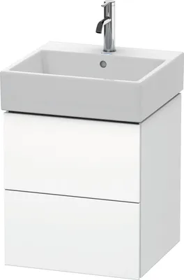 Produktbild von Waschtischunterbau L-CUBE 544x484x459mm weiß supermatt weiß supermatt