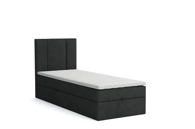 Produktbild von MR GROUP Boxspringbett Alta 100x200cm Kinderbett, Jugendbett, Einzelbetten, Bett mit Stauraum, Polsterbett Matratze Topper H3 Schlafzimmer, dunkelgrau