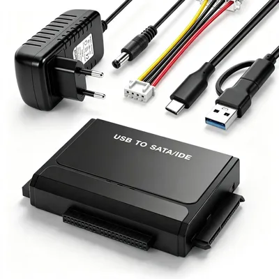 Obrázek produktu pro Adaptér USB 3.1 na IDE/SATA pro 2,5" a 3,5" HDD/SSD, externí adaptér pro pevné disky