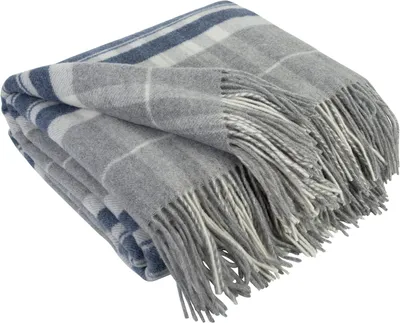 Imagen del producto de Manta de cachemira con lana merino, suave, de 140 x 200 cm, con estampado de tartán, ideal para sofá y cama