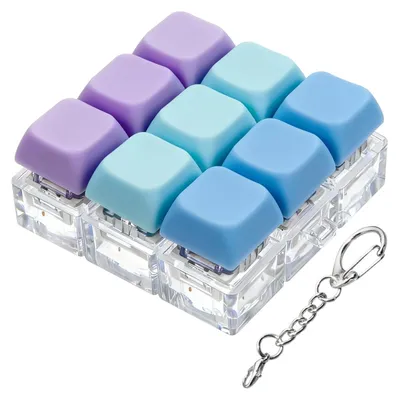 Produktbild von Fidget-Tastatur Stressabbau-Spielzeug - 9 Tasten - Klickgeräusch mit LED-Licht - Bunte Tastenkappen