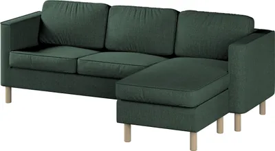 Produktbild von Dekoria Bezug für Pärup 3-Sitzer Sofa mit Recamiere, dunkelgrün, 235x80x148
