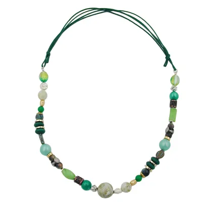 Produktbild von Kette hellgrün-dunkelgrün-tricolor grün 85 cm