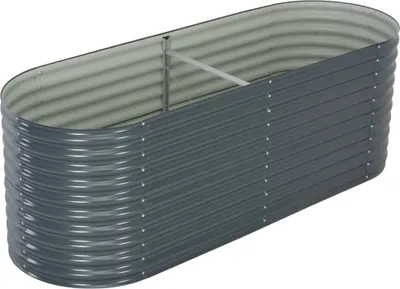 Image de Plateau de jardin 240 x 80 x 81 cm Acier galvanisé gris
