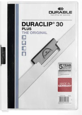 Produktbild von DURABLE Klemmmappe DURACLIP® PLUS 30 A4, 221302 weiß