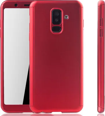 Produktbild von Handyhülle Schutzhülle für Samsung Galaxy A6 Plus (2018) Full Case Cover Displayschutz 360 Rot