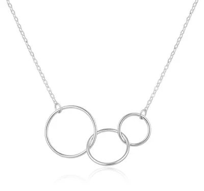 Image de Collier en argent à la mode avec anneaux AGS989/47