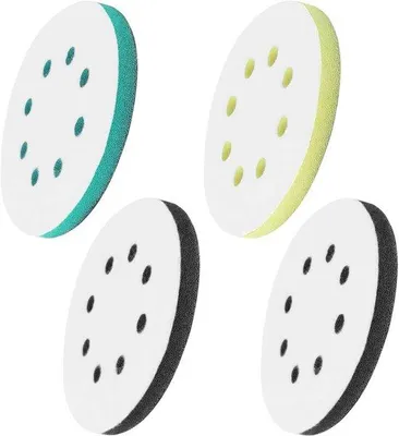 Produktbild von Famanu Schaum-Schleifpads 125 mm - Set mit 4 Polierkissen in verschiedenen Härtegraden