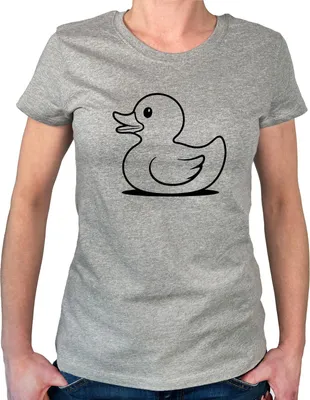 Produktbild von Huuraa Damen T-Shirt Gummiente Silhouette XL Sport Grey Bio Baumwolle Fairtrade Damenshirt Geschenkidee