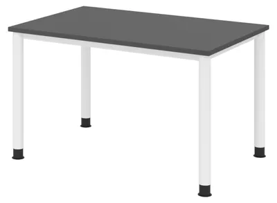 Produktbild von bümö Schreibtisch Serie-H - Größe:  120 x 80 cm, Nachbildung: Graphit, Gestell: Weiß