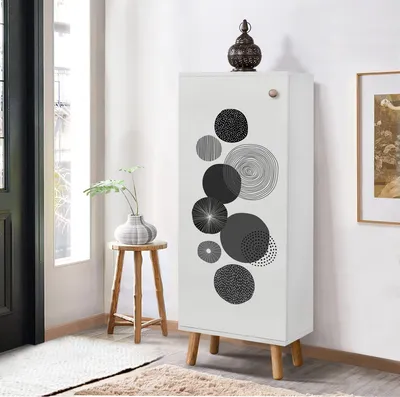 Zdjęcie produktu dla Skye Decor, Vegas - B 941, szafka na buty, biała, 100% PŁYTA POWLEKANA MELAMINĄ, 50 x 38 x 135 cm