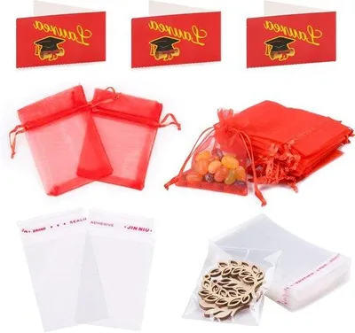 Image de Sachets en organza rouges - 50 pièces