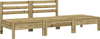 Image de vidaXL Canapé de jardin 3 places en pin imprégné