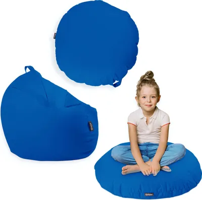 Produktbild von Sitzsack mit füllung 2 in 1 Sitzkissen Bean Bag Outdoor Indoor Wasserfest | Blau 100cm