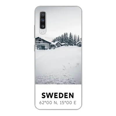 Produktbild von MuchoWow® Handyhülle Schutzhülle Hülle für Samsung Galaxy A70 Schweden - Schnee - Bäume Silikon Softcase Handy Hülle - Schutzhaube