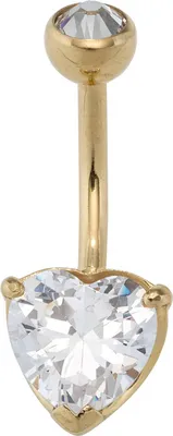 Produktbild von JOBO Bauchnabel Piercing Herz  Edelstahl mit gold farbener PVD-Beschichtung