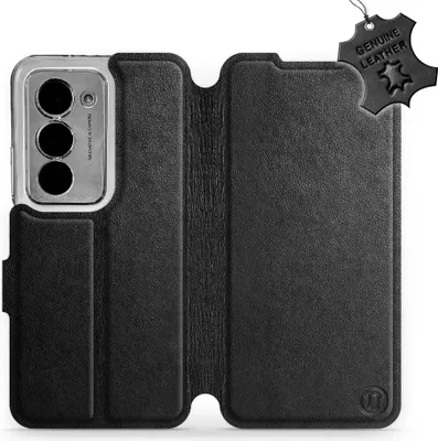 Produktbild von Echtleder Handyhülle für Xiaomi Redmi 15 4G, Mobiwear Leather, Schwarz
