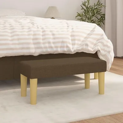 Productafbeelding van Donkerbruine bank met bekleding, afmetingen 70x30x30 cm. Stofbank, geschikt als bedbank, eetkamerbank, of bank voor de woonkamer, hal of slaapkamer. Met opbergruimte