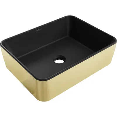 Zdjęcie produktu dla Mexen Catia umywalka nablatowa 48 x 37 cm, czarna mat/złota - 21314876