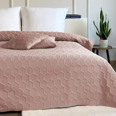 Obrázek produktu pro Přehoz přes postel Parla 3D powder pink 180x220 cm + 2x 40x40 cm